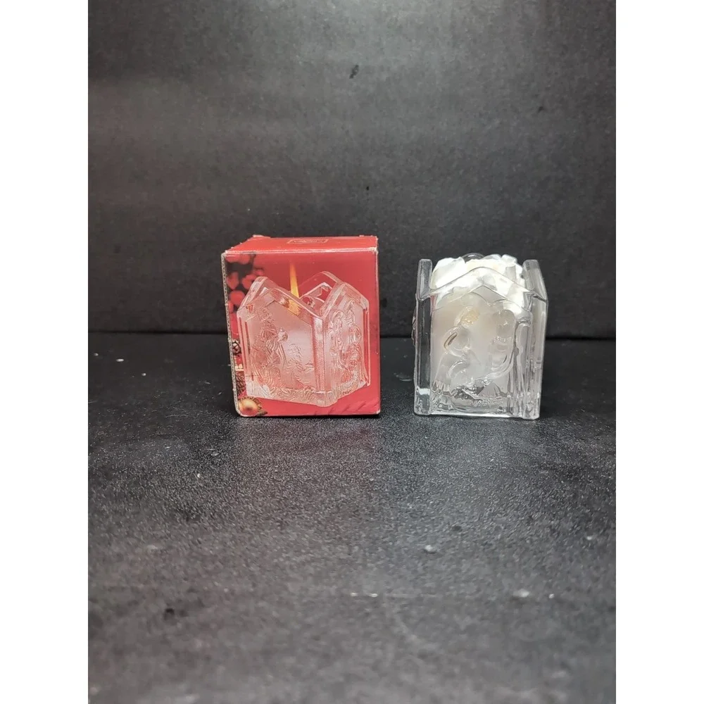 Mikasa Holy Lights Nativity Candle Holder, Glass Candle Decor, Christmas‎ Decor